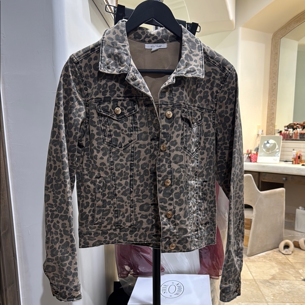Leopard Print Denim Jacket